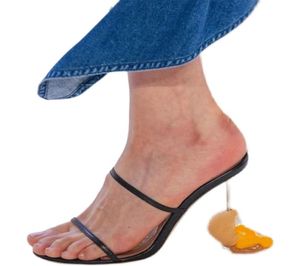 2022 Kvinnor damer äkta sandaler klär skor ägg specialformade höga klackar kikade tå öppna tår bröllopsfest fårskinn smal ban7142697