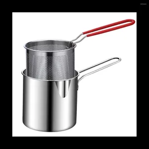 Cookware Sets Stainless Steel Deep Frying Pot Tempura French Fries Fryer With Strainer Chicken Fried Pans Kitchen Cooking Tool