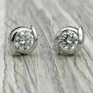 Brincos de garanhão Huitan Eare Earing Piercing Crystal redonda de zircônia cúbica