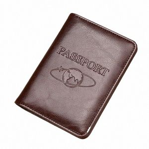 パスポートホルダーRFIDブロッキングパスポートバッグの本革カバーマルチファンクション航空航空チケットレザーケースウォレットo6nl＃