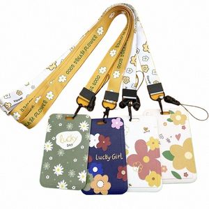 fi Lanyards ID Badge Card Cover Holder com String Bus Pass Case Cover Slip Bank Credit Card Holder Strap Material de escritório 09pH #