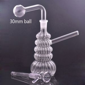 Factory Outlet Cheapest Glass Bong Oil Burner Pipe Hookah Cigarette Cigar Water Pipes Portable Heady Recycler Dab Rig Ash Catcher with Oil Pot and Dry Herb Bowl