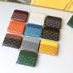 Top Quality Boutique Men Women wallet card holder short Long length Mategnon Mini zipper coin purse head layer cowhide designer bag