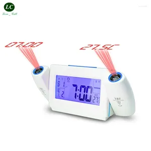 Table Clocks Projecting Alarm Clock Creative Gift Student Bedside Intelligent Voice Control Temperature Small Electronic Mute