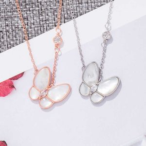 Hot V Golden Van Butterfly White Beimu Necklace Version Simplified Fairy Collar Chain Original