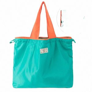 reusable Shop Bags for Women Grocery Tote Bag Foldable Oxford Cloth Drawstring Shoulder Bag Grocery Bag Shop Storage 43fk#