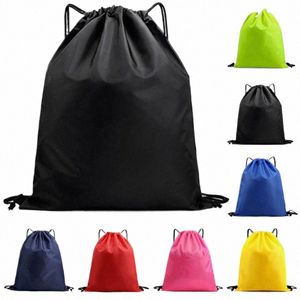 DrawString Gym Bag Women Men String Väskor Simning av poolkläder Skor Lagring Vattentät förpackning Ficka unisex fitn ryggsäck A9UA#