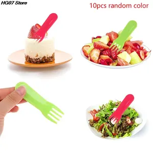 Forks Style 8/10PC Fruit Fork Mini Cartoon Children Cutlery Snack Cake Dessert Pick Toothpick Bento Lunches Party Decor