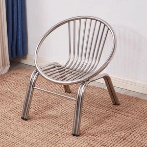 Kitchen Storage Thickened Stainless Steel Backrest Chair Children's Small Living Room Balcony Outdoor Leisure Rattan