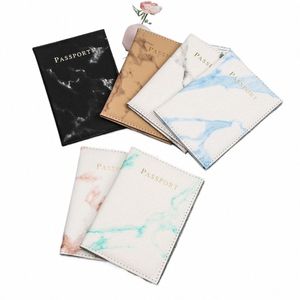 PU Bilhete New Fi Waterproof ID Case Marble Pattern Passport Cover Bag Protector Travel Cover Case Passport Holder V8Mx #