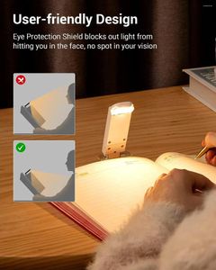 シャワーカーテンUSB充電式の本を読む光明るさ調整可能なLEDクリップ子供のためのアイケアランプ