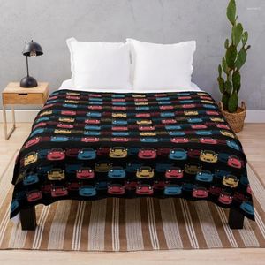 Blankets MIATA PATTERN BLACK Throw Blanket For Sofa Hairy Soft Plush Plaid