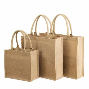 50 pezzi nuovissimi sacchetti della spesa riutilizzabili borsa da negozio impermeabile borsa da imballaggio portatile in iuta I0CN #