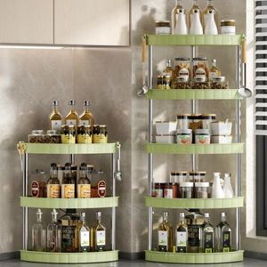 Kitchen Storage Organizer Rack Large Capacity Corner Seasoning Oil Soy Sauce Spice Shelves Home Bathroom Holder 2-5 Layers