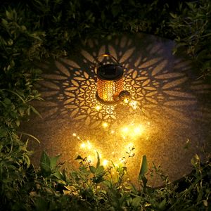 Watering Can Sunlight Hanging Solar Powered Lantern Garden Art Light LED Decor Waterfall String for Patio Yard Pathway