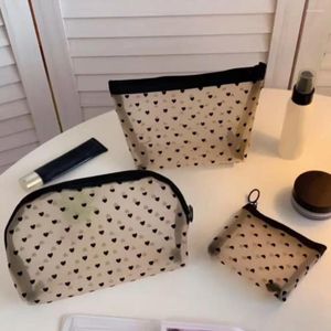 Storage Bags Mesh Pouch Make Up Bag With Zipper Cosmetic Organizer For Men Women Daily Travel Keep Small Items