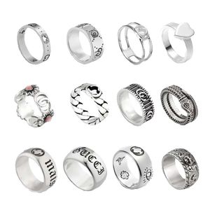 Mens Womens Designer Rings Double-g Shape Sier Couples Ring High-quality Version Spot Wholesale Jewelry