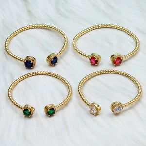 Pulseira 5 peças cor dourada pave zircônia joias de cristal presente feminino geométrico 40163