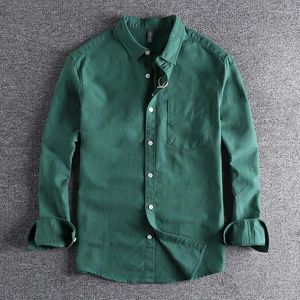 Men's Casual Shirts 2024 Washed Oxford Fabric Basic Simple Pocket Long Sleeve Shirt Men Spring And Summer Thin Coat