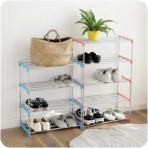 Stainless Steel Simple Multi Layer Shoe Rack Nonwovens Easy Assemble Storage Shelf Organizer Accessories Shoe Rack Hanger