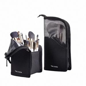 1 Stück Ständer Kosmetiktasche für Frauen Klarer Reißverschluss Make-up-Tasche Reise Weiblicher Make-up-Pinselhalter Organizer Kulturbeutel I5bF #