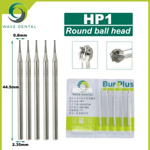 Wave Dental Tungstênio Burs Burs Burs Dental Round Head HP Para Ferramentas de Dentista de Dentista de Cone Nariz de Baixa Velocidade 5pcs/Pacote