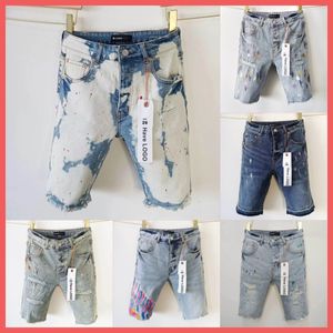 Jeans viola corta designer viola designer jeans pantaloncini da uomo shorts estate viola grotta di alta qualità pantaloncini di jeans ricamato da uomo jeans viola maschile