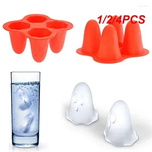 Baking Moulds 1/2/4PCS Ghost Tray Mold Wine Glass Decoration Funny Ice Cream Mould Silicone Chocolate Pudding Make Bar