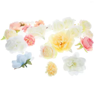 Decorative Flowers 21pcs Artificial Flower Decorations Diy Fake Headband Making Silk For Handcraft