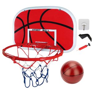 Mini baskethopp med boll och pump bärbar baskethopp justerbar basket system inomhus utomhusspel för barn