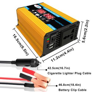 純粋な正弦波インバーター12V〜230V 4000W DCからAC電圧コンバーター12 220ミニカー電源USB電圧変圧器