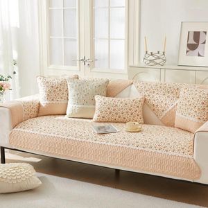 Sandalye, çiçek baskılı yıkanabilir pamuklu kanepe yastık havlu dört mevsim evrensel slipcover kaymaz patchwork dantel kenar