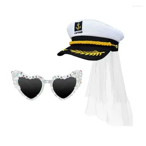 Berets Bride Captain Hat Sunglasses For Bachelorettes Party Wedding Celebration Stage Performances Bridal Costume Set