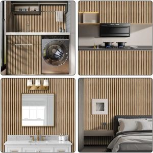 Wood Stripe Background Parede Auto-adesivo Papel de parede Renovação de móveis de mesa