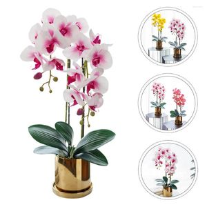 Dekoracyjne kwiaty symulowane Bonsai Desktop Decor Symulacja Phalaenopsis Flower Plant Garden Artificial Orchid