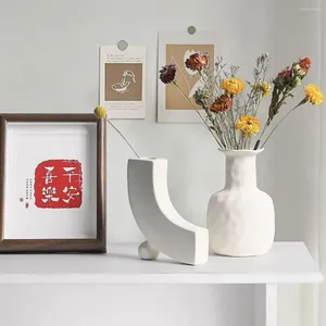 Vaser nordisk stil avancerad skrivbord blommor prydnad med vit vas
