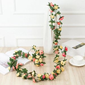 Decorative Flowers Artificial Peony Vine Garland Hanging Silk Plants For Wedding Arch Party Garden Home Bedroom Office Wall Aesthetic