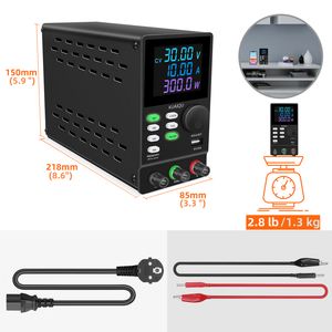 Fonte de alimentação CC regulada programável Kuaiqu com Rs-232/USB Storage Storage Data REGULADOR TENSAGEM 30V 10A 60V 120V 200V