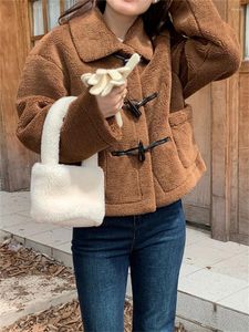 Giacche da donna Alien Kitty Streetwear Cappotti morbidi e delicati Slim Chic Office Lady 2024 OL Daily Warm Lamb Wool Solid Work Wear Inverno Casual