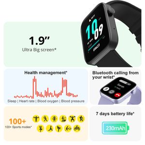 P71 Smart Watch Übung Schlaf Monitor Herzfrequenzmesser Schritte IP67 Wasserdicht Vollbild Fernbedienung Selfie Smartwatch