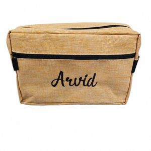 Canvas Persnalized Name W förvaringsväska broderi Namn Mäns resefall Pouch Bag Custom Women's Men's Birthday Present Bags B7DK#