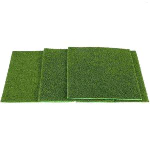 Mattor 4st Artificial Garden Grass Life- Fairy Plants Area Rugsature Ornament DIY (5 x 9inch)