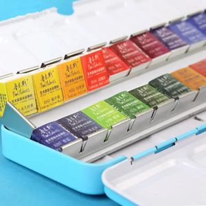 Paul Rubens 12/24/48 Watercolor Paint Set With Metal Case Solid Artist Water Color Painting Pigment For Drawing Art Supplies 240318