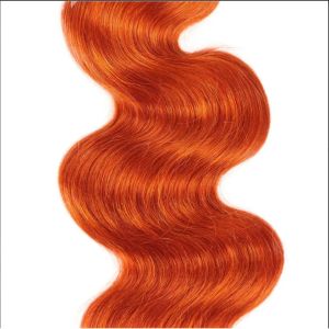 オレンジボディウェーブバンドルヘアウィーブブラジルの人間の髪の束8-28インチレミーヘア卸売ベンダー100％人間の髪の拡張
