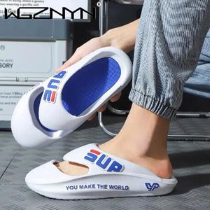 Terlik Erkekler Eva Beach Flip Flops Slip-On Flats Banyo kaymaz sandaletler zapatos hombre dışında kalın moda platformu ayakkabı