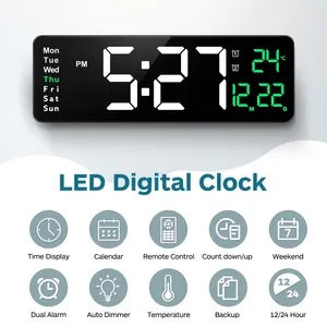 Orologi Da Parete Orologio Digitale Ampio Display Con Temperatura Da Aula Grande Per Moderni LED