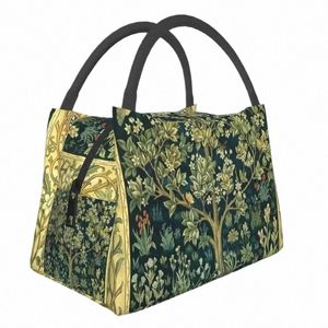 Tree Of Life Por William Morris Thermal Insulated Lunch Bag Mulheres Padrão Têxtil Floral Portátil Lunch Ctainer Meal Food Box 18Xc #