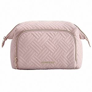 bagsmart Makeup Bag Bolsa de cosméticos feminina Make Up Pencil Case Grande Bolsa aberta para produtos de higiene pessoal Essentials de viagem 09Zq #