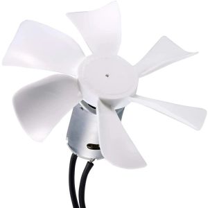 RV Exhaust White Vent Fan Blade with 12V D-Shaft RV Fan Motor and 2 Screws Replacement 6 Inch for RV Bathroom Camper Mobile Home