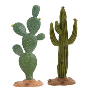 Dekorativa figurer Micro Landscape Cactus Liten krukväxter Harts Charms Tablett Simulering Modellering Ornament Craft Home Office Decor